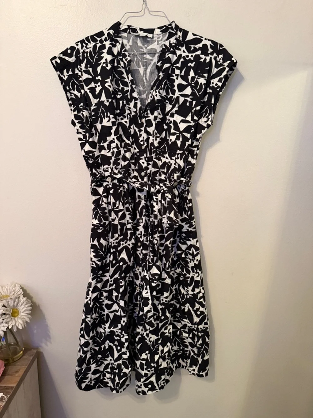 Free Assembly Black and White Belted Utility Dress [Size: M] - Picture 3 of 12